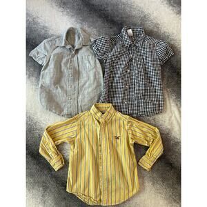 Toddler Boy Checkered Striped Solid Button Up Shirt Carter's American Living 4T